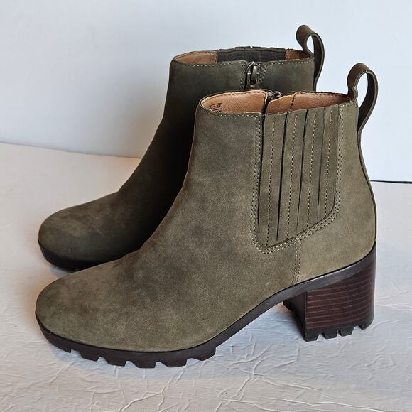 Vionic Wilma Olive Nubuck Ankle Boots Waterproof Women's Size 6 Fall Winter - Picture 4 of 12